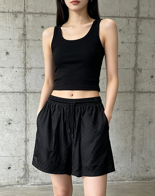 グッチコピー ダブルG柄ジャカードドローストリングカジュアルショーツ