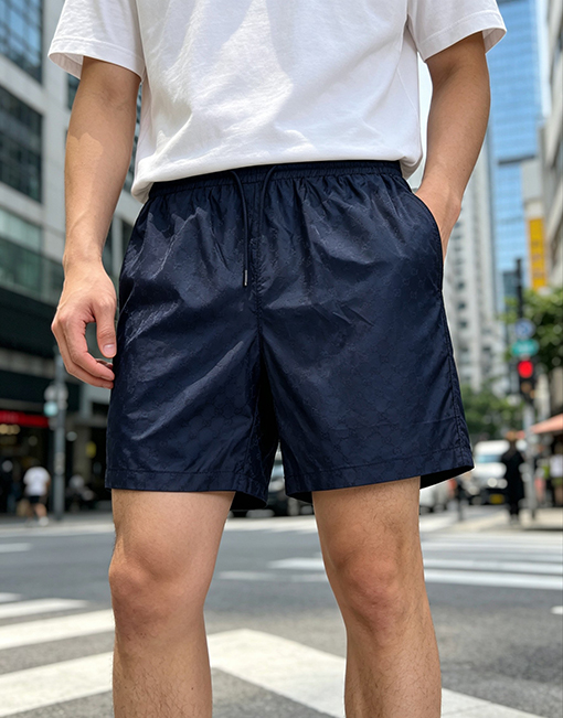 グッチコピー ダブルG柄ジャカードドローストリングカジュアルショーツ