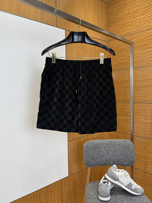 ルイヴィトン チェック柄ジャカード織りのドローストリングショーツ