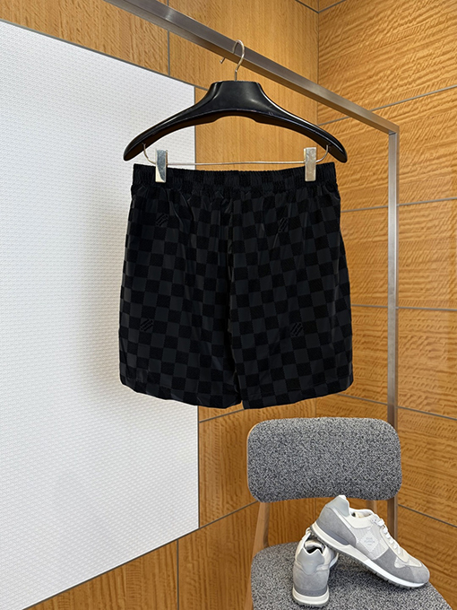 ルイヴィトン チェック柄ジャカード織りのドローストリングショーツ