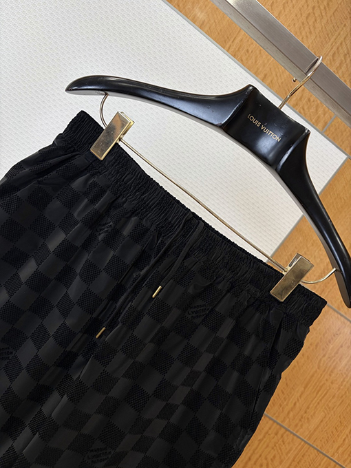 ルイヴィトン チェック柄ジャカード織りのドローストリングショーツ