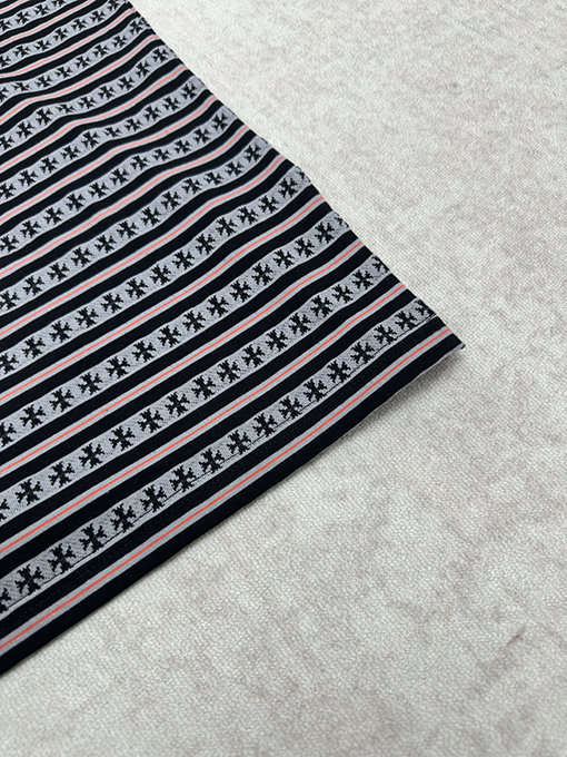 クロムハーツ ストライプロゴプリントクルーネック半袖Tシャツ