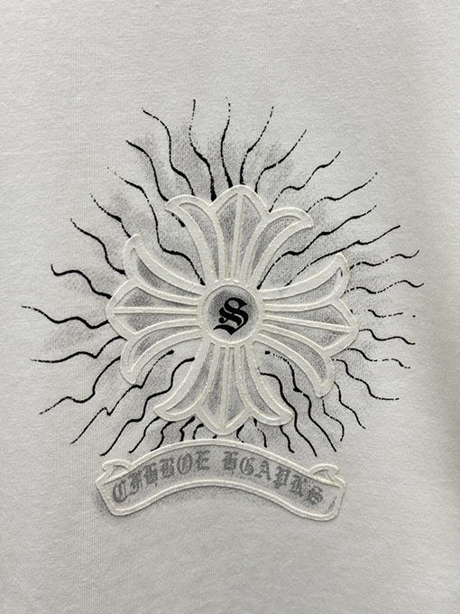 クロムハーツブランドコピー アメリカンスタイル 3Dダイレクトインジェクションベルベットカップル半袖Tシャツ