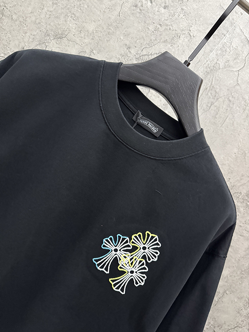 クロムハーツ アメリカンスタイル カラフルな立体の刺繍りカップル半袖Tシャツ