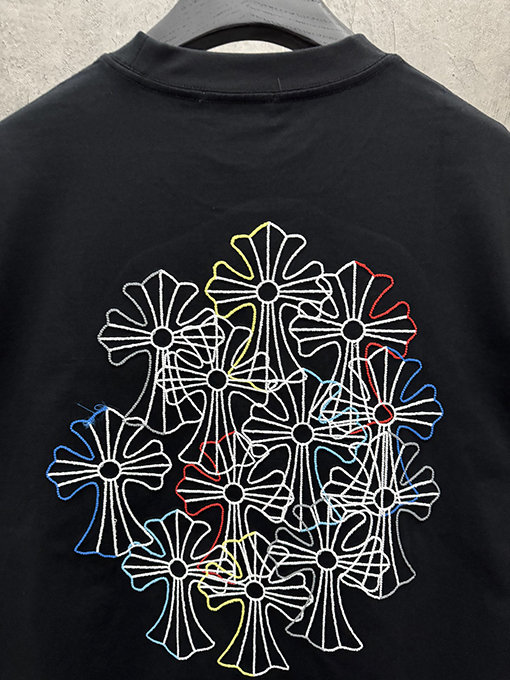 クロムハーツ アメリカンスタイル カラフルな立体の刺繍りカップル半袖Tシャツ