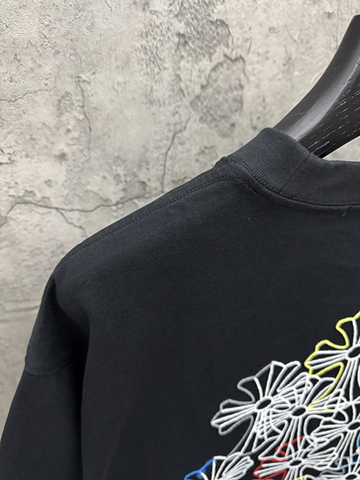 クロムハーツ アメリカンスタイル カラフルな立体の刺繍りカップル半袖Tシャツ