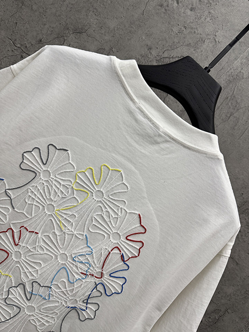 クロムハーツ アメリカンスタイル カラフルな立体の刺繍りカップル半袖Tシャツ