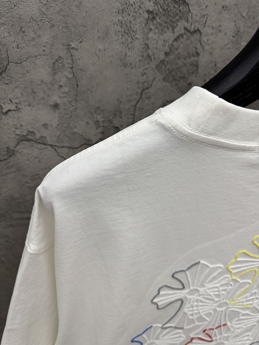 クロムハーツ アメリカンスタイル カラフルな立体の刺繍りカップル半袖Tシャツ