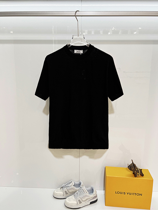 エルメスブランドスーパーコピー カラーブロックカラーの半袖ニットセーター