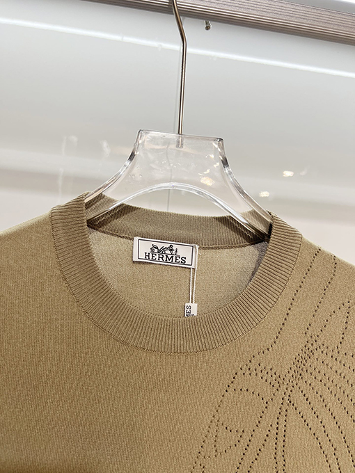 エルメスブランドスーパーコピー カラーブロックカラーの半袖ニットセーター
