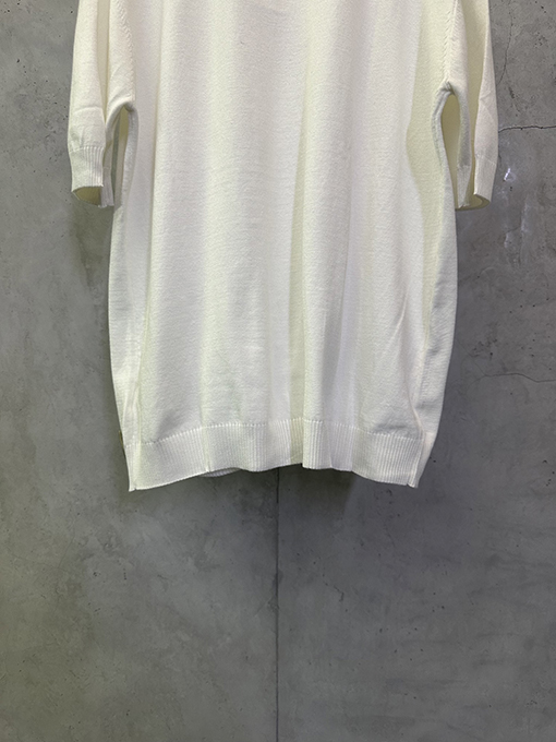 フェンディ ダブルFハードウェアラベル付きコットンウールニット半袖Tシャツ