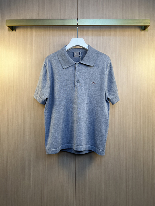 ディオール Dior 新モデルロゴ刺繍りニット半袖ポロシャツ