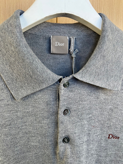 ディオール Dior 新モデルロゴ刺繍りニット半袖ポロシャツ