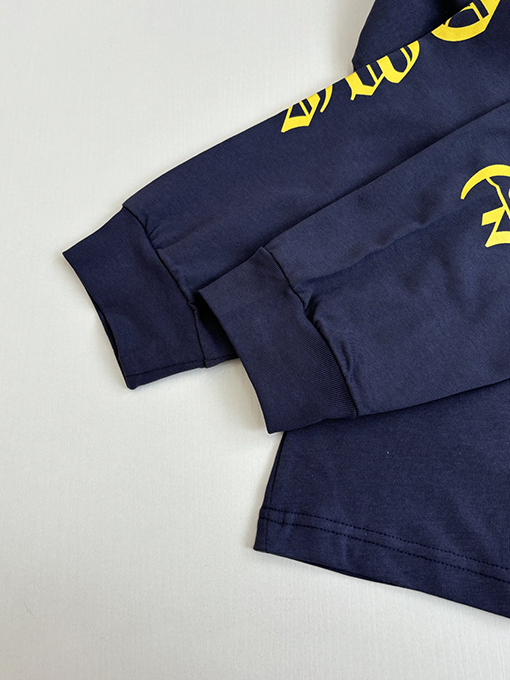 クロムハーツ サンスクリット文字のロゴ入りクロスプリント長袖シャツ