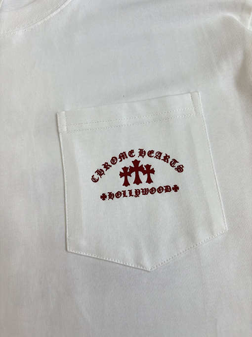 クロムハーツ サンスクリット文字のロゴ入りクロスプリント長袖シャツ