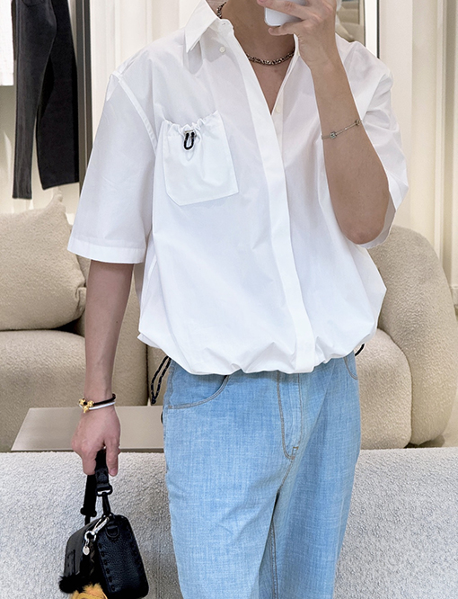 フェンディ ドローストリング付き半袖シャツ