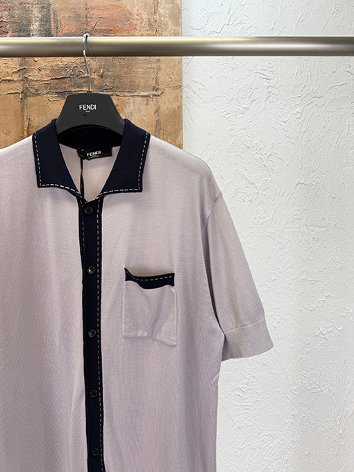 フェンディ ジャカードニットの半袖シャツ