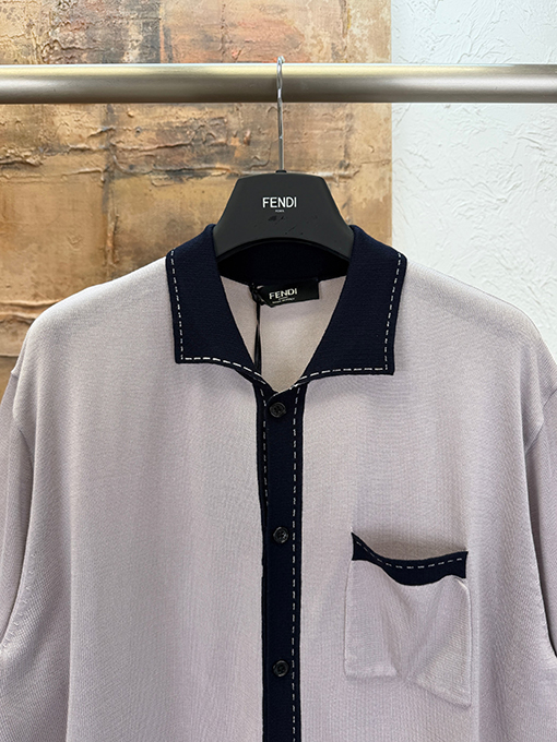 フェンディ ジャカードニットの半袖シャツ