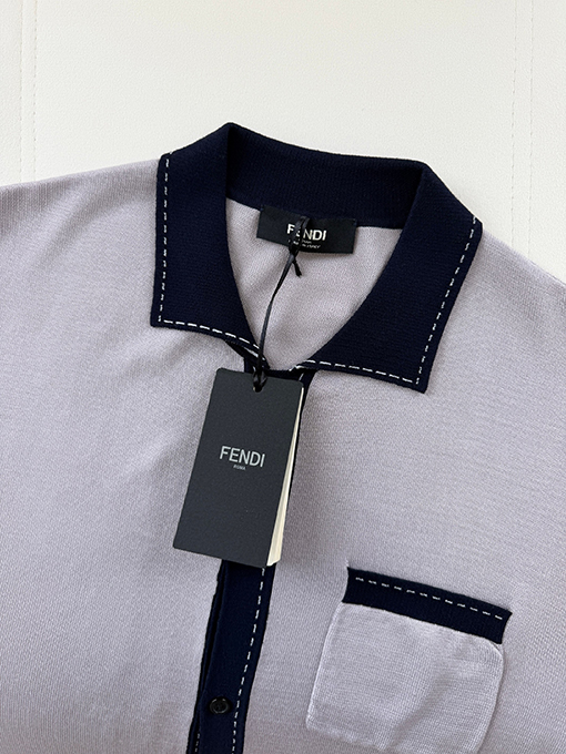 フェンディ ジャカードニットの半袖シャツ