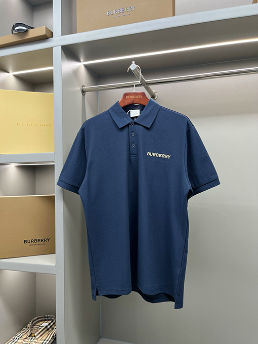 バーバリー BURBERRY バーバリー クラシックのストライプ柄オープンフロントピケメッシュコットン半袖ポロシャツ