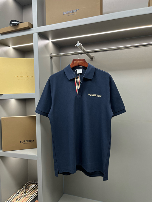 バーバリー BURBERRY バーバリー クラシックのストライプ柄オープンフロントピケメッシュコットン半袖ポロシャツ