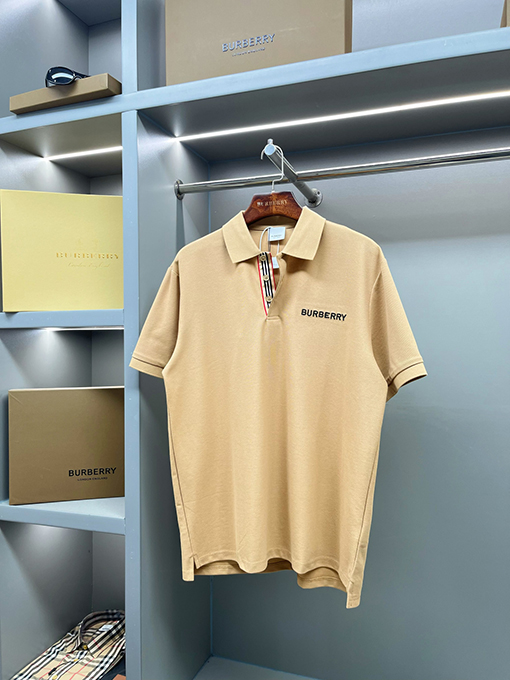 バーバリー BURBERRY バーバリー クラシックのストライプ柄オープンフロントピケメッシュコットン半袖ポロシャツ