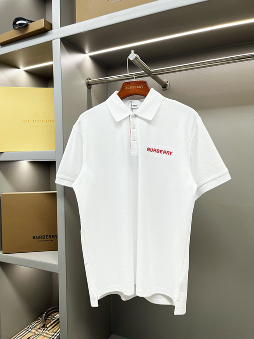 バーバリー BURBERRY バーバリー クラシックのストライプ柄オープンフロントピケメッシュコットン半袖ポロシャツ