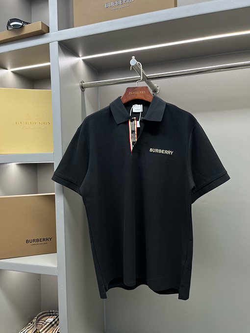 バーバリー BURBERRY バーバリー クラシックのストライプ柄オープンフロントピケメッシュコットン半袖ポロシャツ