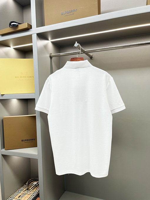 バーバリー BURBERRY バーバリー クラシックのストライプ柄オープンフロントピケメッシュコットン半袖ポロシャツ