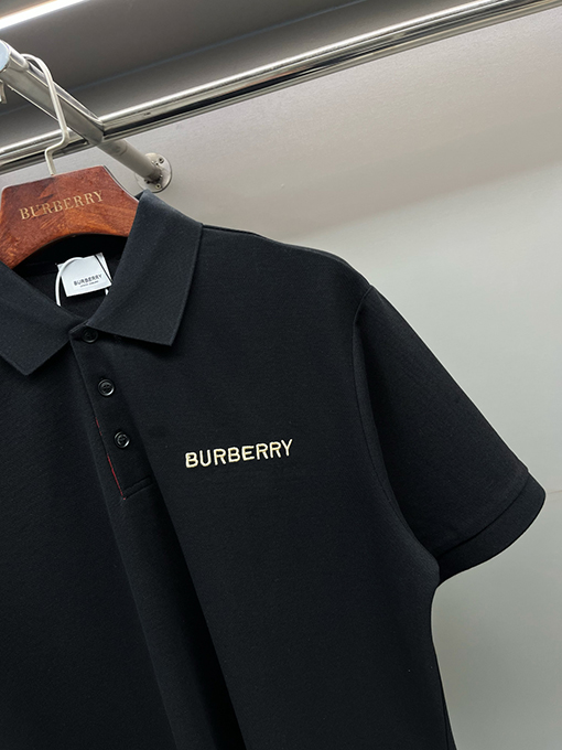 バーバリー BURBERRY バーバリー クラシックのストライプ柄オープンフロントピケメッシュコットン半袖ポロシャツ