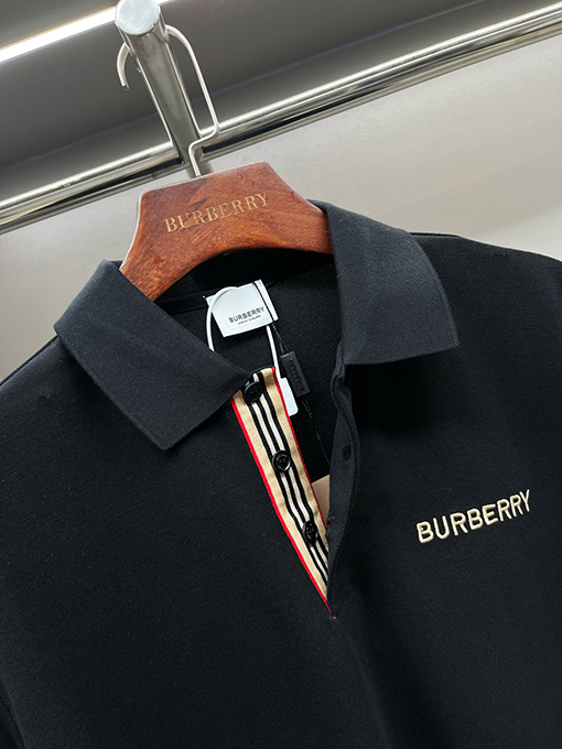 バーバリー BURBERRY バーバリー クラシックのストライプ柄オープンフロントピケメッシュコットン半袖ポロシャツ
