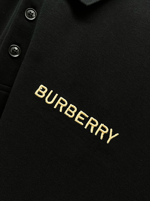 バーバリー BURBERRY バーバリー クラシックのストライプ柄オープンフロントピケメッシュコットン半袖ポロシャツ