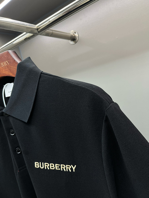 バーバリー BURBERRY バーバリー クラシックのストライプ柄オープンフロントピケメッシュコットン半袖ポロシャツ