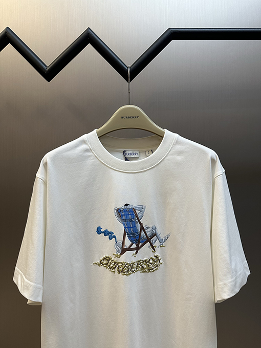 バーバリー ビーチラウンジチェア用クルーネック半袖Tシャツ