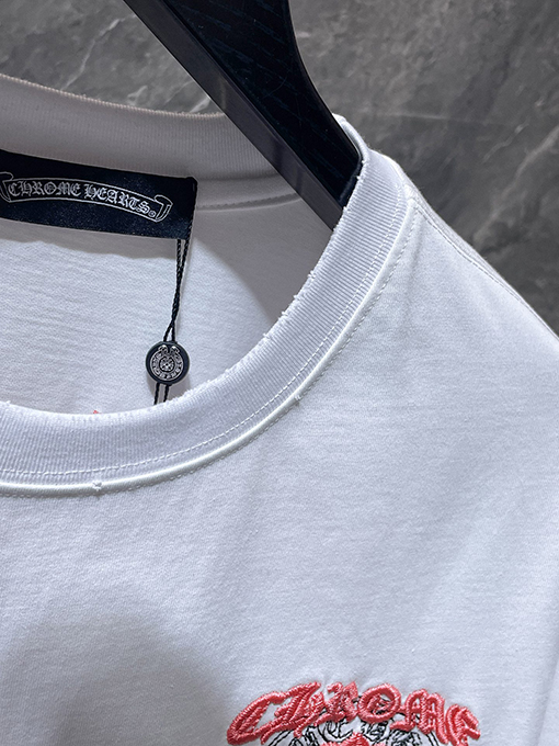 クロムハーツ クロスと蹄鉄の二重の刺繍り半袖Tシャツ