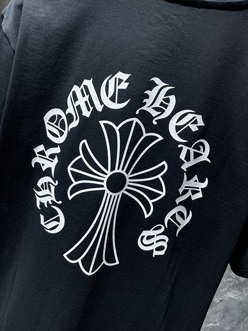 クロムハーツコピー レターカラーロングレタークロススリーブの半袖Tシャツ