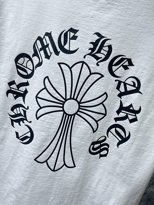 クロムハーツコピー レターカラーロングレタークロススリーブの半袖Tシャツ
