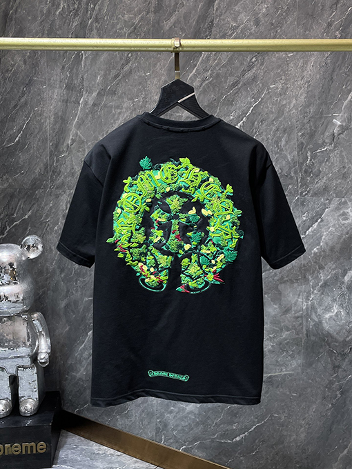 クロムハーツ カラフルな蹄鉄の刺繍り半袖Tシャツ