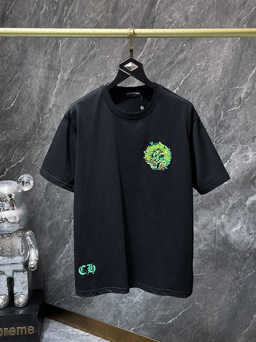 クロムハーツ カラフルな蹄鉄の刺繍り半袖Tシャツ