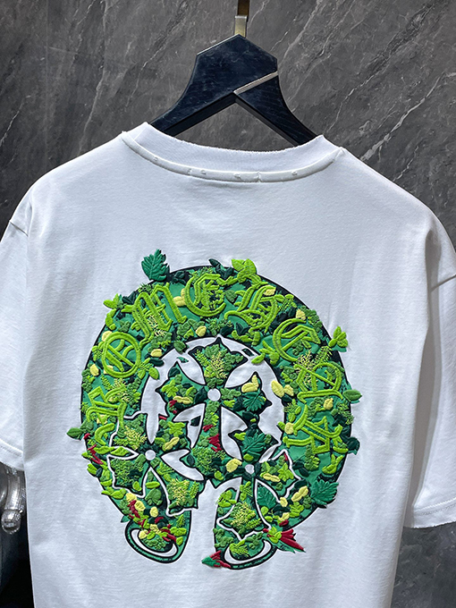 クロムハーツ カラフルな蹄鉄の刺繍り半袖Tシャツ