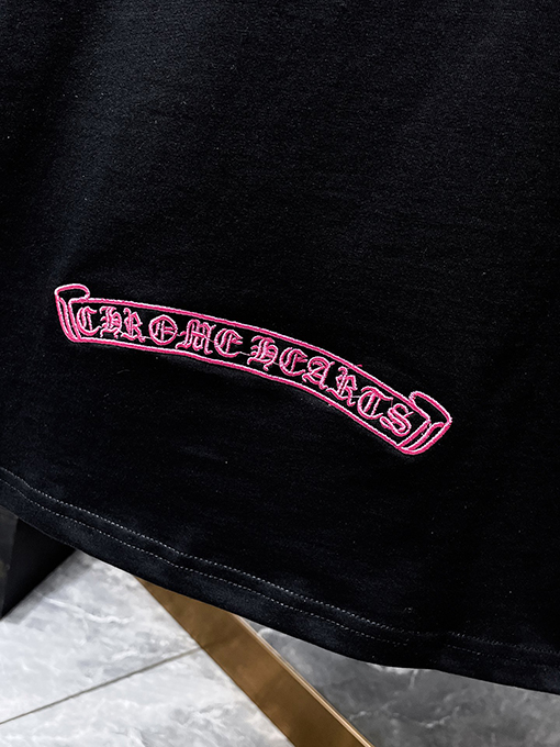 クロムハーツ カラフルなダブルプリントのホースシュークロス刺繍スプラッター半袖Tシャツ