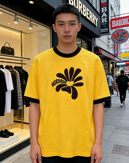 バーバリーコピー BURBERRY デイジーの文字刺繍りクルーネック半袖Tシャツ