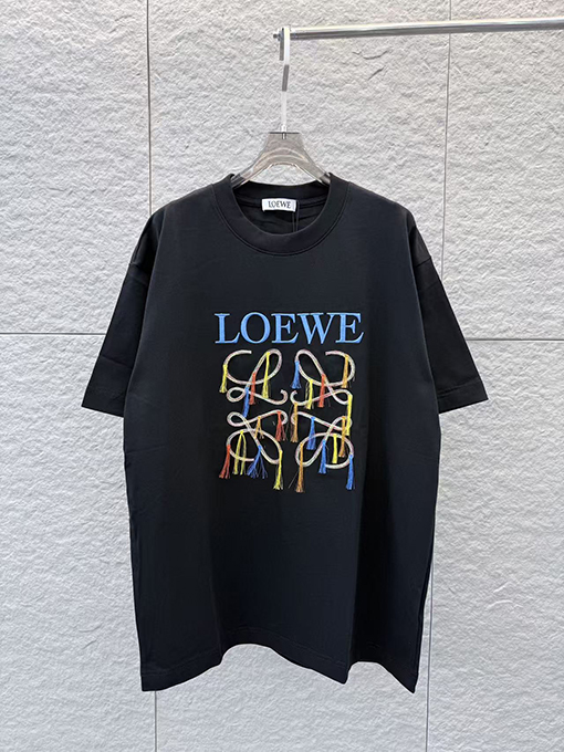 ロエベスーパーコピー LOEWE 新作タッセル刺繍入り半袖Tシャツ