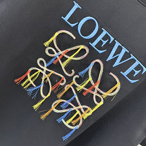 ロエベスーパーコピー LOEWE 新作タッセル刺繍入り半袖Tシャツ