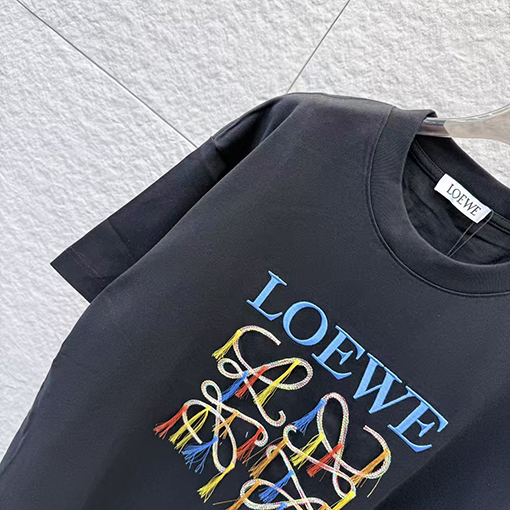 ロエベスーパーコピー LOEWE 新作タッセル刺繍入り半袖Tシャツ