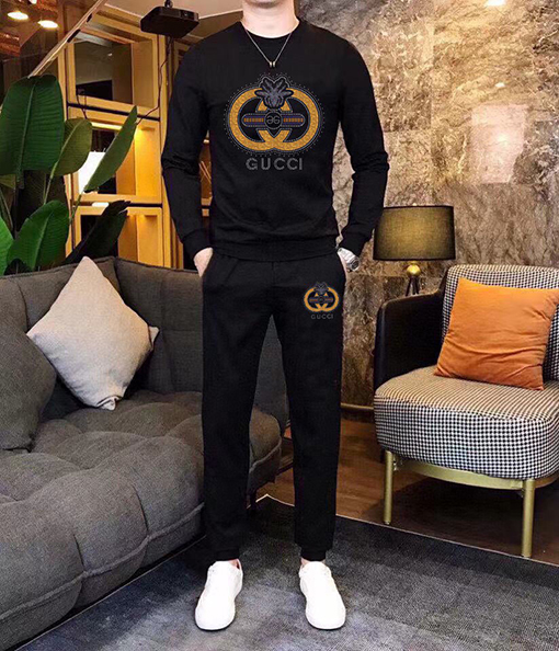 グッチ Gucci 新モデルのトレンドクルーネックのスウェットシャツとパンツのセット