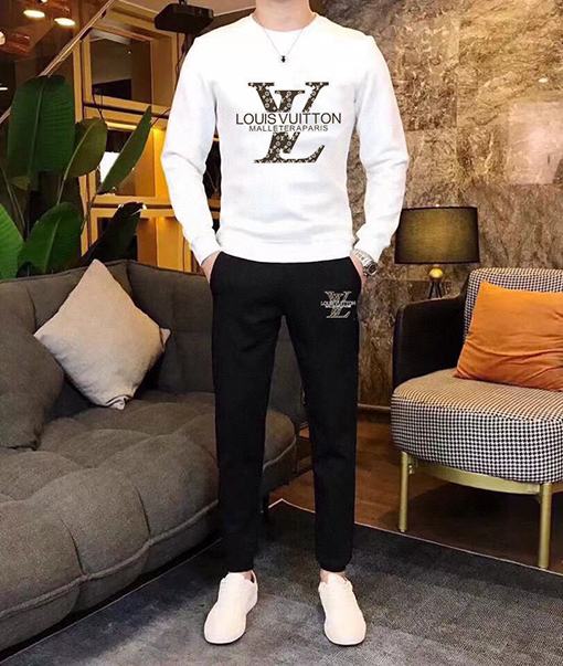 ルイヴィトンブランドスーパーコピー LV 新モデル人気のトレンドクルーネックのスウェットシャツとパンツのセット