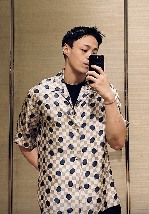 ルイヴィトンスーパーコピー チェック柄のドット柄半袖シャツ