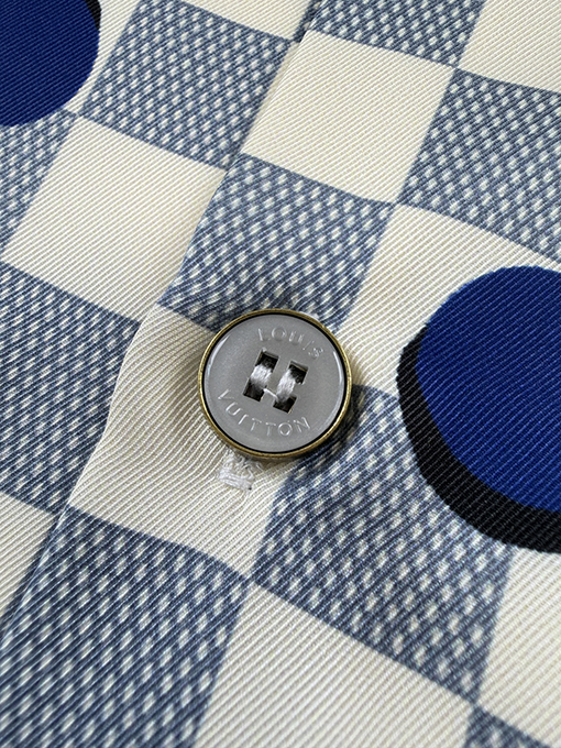 ルイヴィトンスーパーコピー チェック柄のドット柄半袖シャツ