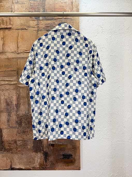 ルイヴィトンスーパーコピー チェック柄のドット柄半袖シャツ